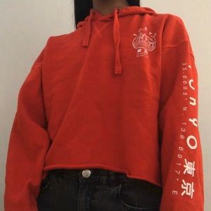 FOREVER 21 Graphic Cropped Hoodie